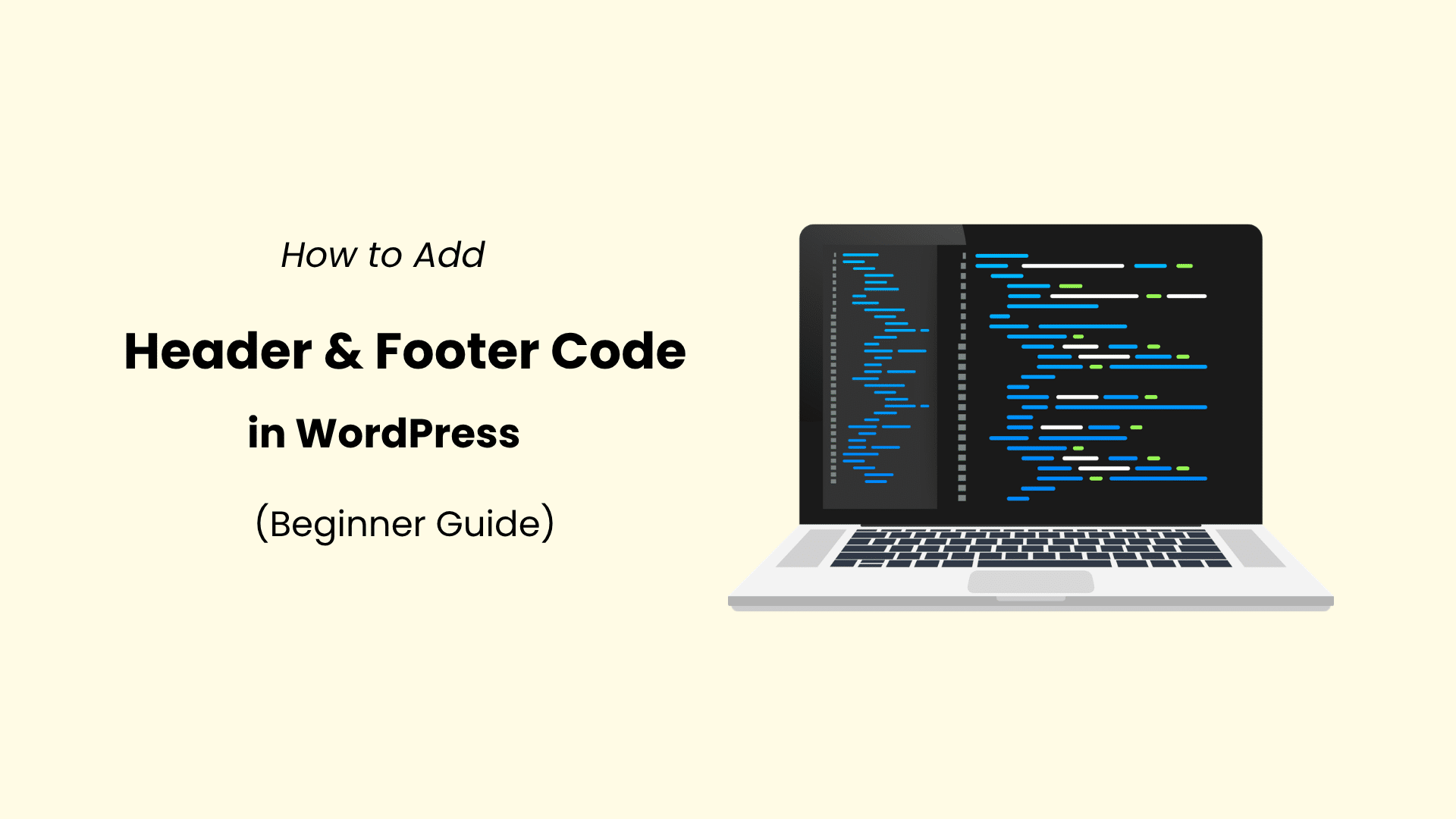 Illustration showing how to add header and footer code in WordPress