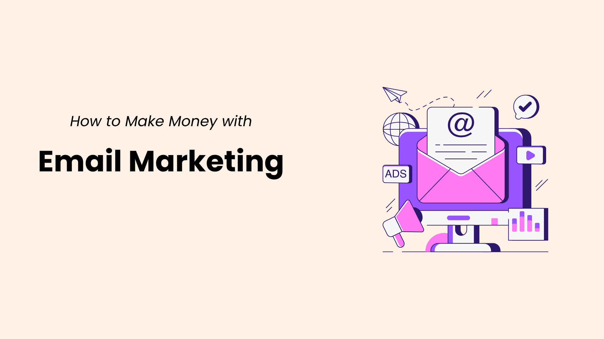 How to Make Money with Email Marketing Illustration representing how to make money with email marketing