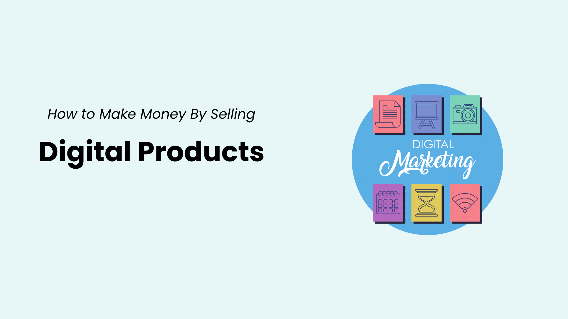 Illustration showing how to make money by selling digital products online