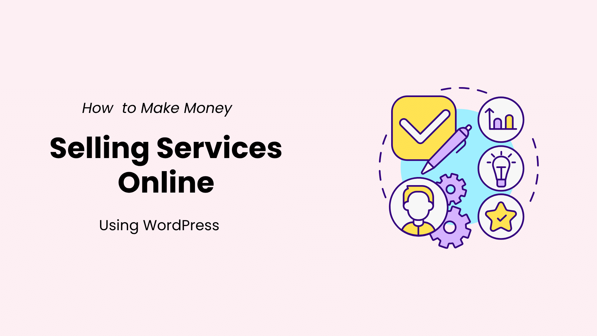 Illustration representing how to make money selling services online