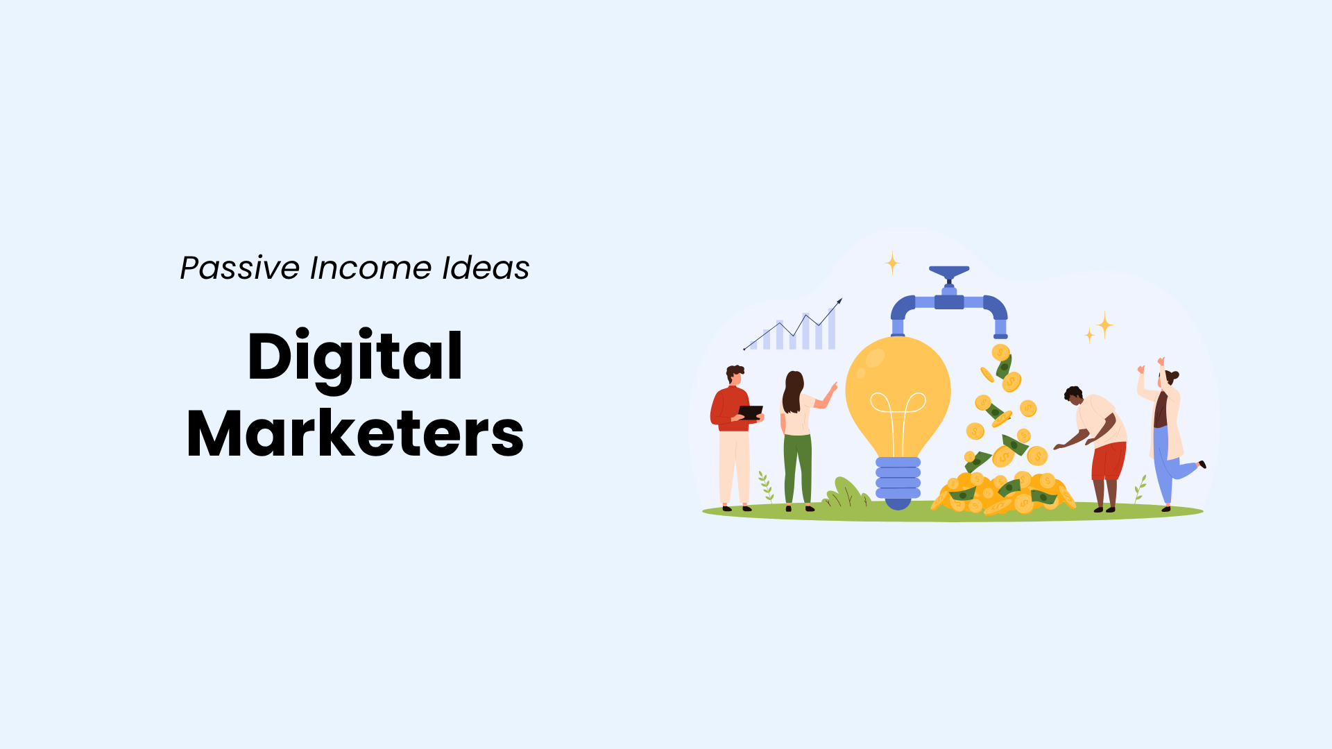 Illustration representing passive income ideas for digital marketers